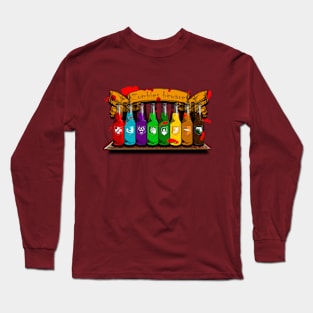 Zombie Perks Top Shelf Zombies Beware on Maroon Long Sleeve T-Shirt